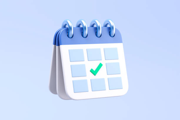 تقویم با تاریخ مشخص شده - مفهوم برنامهریزی و زمانبندی