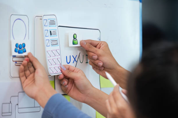 تیم طراحی UX و UI در حال تحلیل نیازهای کاربر با تکنولوژیهای نوین