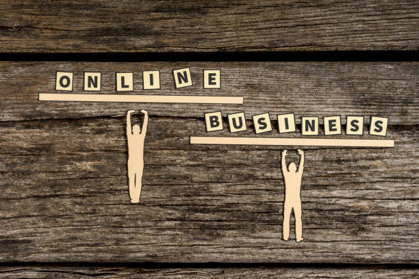 خلاقیت در کسب و کار آنلاین کات اوتهای کاغذی مفهومی خلاقانه از کسب و کار آنلاین