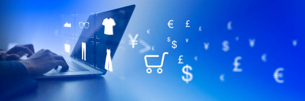 مفهوم خرید آنلاین با استفاده از اینترنت و نرخ ارز