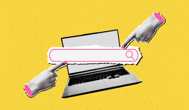 تصویری از لپتاپ با المانهای گرافیکی (Core Web Vitals, website speed)