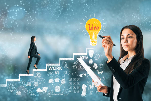 نوآوری در کسب و کار آنلاین مفهوم مدیریت و نوآوری