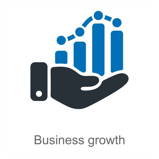 رشد کسب و کار از طریق بازاریابی دیجیتال نمودار رشد کسب و کار با مفاهیم نمودار و رشد