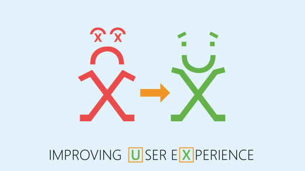 اینفوگرافیک بهبود تجربه کاربری (UX) در پلتفرمهای آموزشی با عناصر طراحی رابط کاربری (UI) مدرن