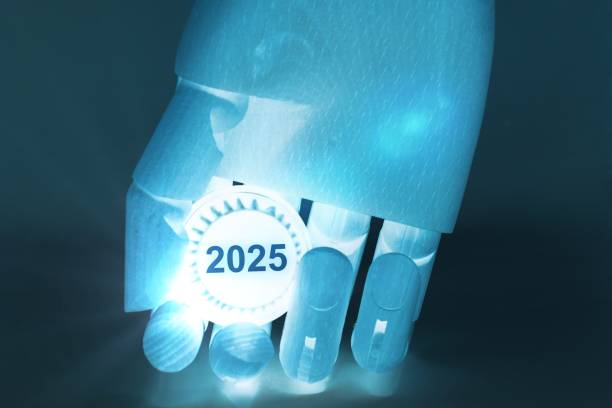 مفهوم آیندهنگری و استراتژی برندینگ دیجیتال با تمرکز بر ترندهای 2025 و هوش مصنوعی