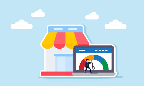 نمودار رشد فروش آنلاین لوازم خانگی روی صفحه لپ‌تاپ