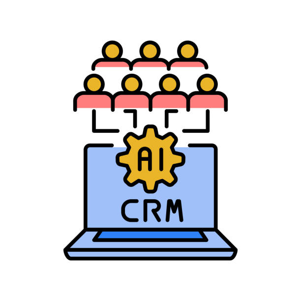 آیکون مدیریت ارتباط با مشتری هوشمند مبتنی بر AI