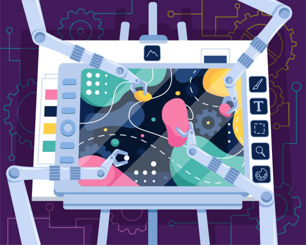 تصویر مفهومی وکتور تولید شده توسط هوش مصنوعی، نمادی از خلاقیت AI در طراحی