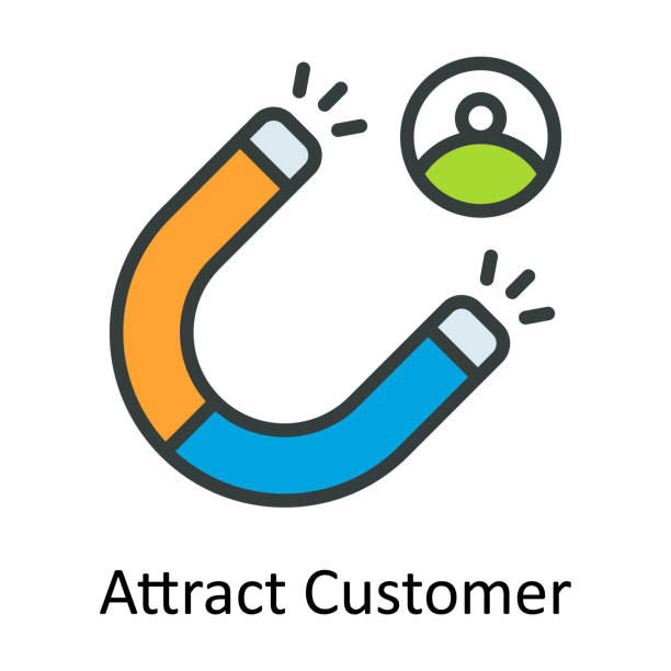 آیکون گرافیکی جذب مشتری برای بازاریابی محتوا فروشگاه صوتی