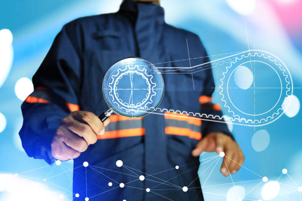 تنظیم کشش تسمه در یک دستگاه صنعتی - نماد دقت و تخصص در سئو جستجوهای صنعتی B2B