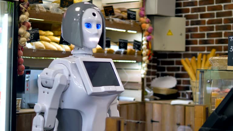 ربات در آشپزخانه رستوران با هوش مصنوعی برای بهینه سازی فرآیندها