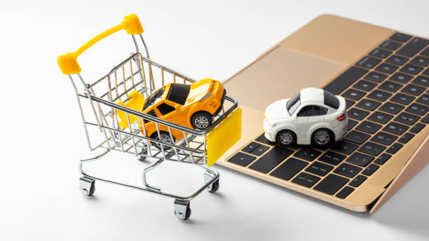 فروشگاه آنلاین خودرو، افزایش فروش قطعات خودرو اسباب بازی ماشین با سبد خرید و لپ تاپ