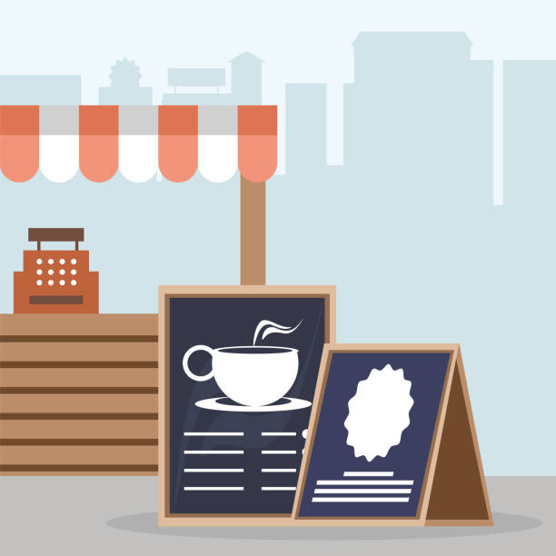 تابلوی یک کافیشاپ مدرن که اهمیت بازاریابی کافیشاپ با هوش مصنوعی را نشان میدهد