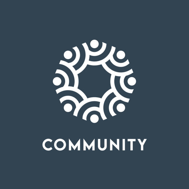 لوگوی مفهومی جامعه و همکاری - استراتژی وب‌سایت اشتراکی