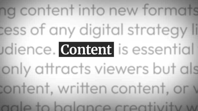 نمایش انواع مختلف محتوا در قالبی شبیه به تایپوگرافی، نشان‌دهنده استراتژی محتوا