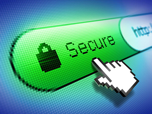 امنیت سایت و جلوگیری از حملات هکرها قفل دیجیتال نماد امنیت سایت در برابر حملات هکرها