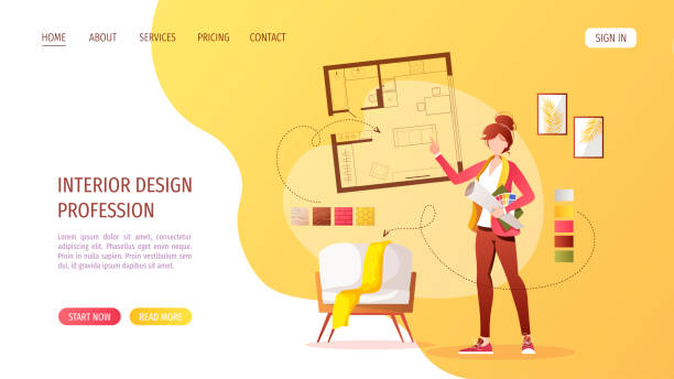 نمایش خلاقانه مبلمان و دکوراسیون برای الهام بخشی به مشتری طراحی داخلی و چیدمان مبلمان در سایت