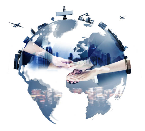 نمایش گرافیکی از تجارت بینالمللی و لجستیک برای جذب شرکای جهانی