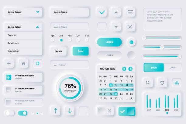 طراحی UI/UX برای اپلیکیشن و وبسایت مالی با نمودارها و عناصر تحلیلی، نماد توسعه وبسایت مالی حرفهای