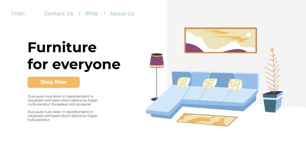نمایش محصولات مبلمان در یک فروشگاه اینترنتی با طراحی UX/UI مدرن
