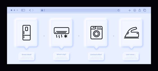 آیکون‌های متنوع لوازم خانگی برای دسته‌بندی در سایت فروشگاهی