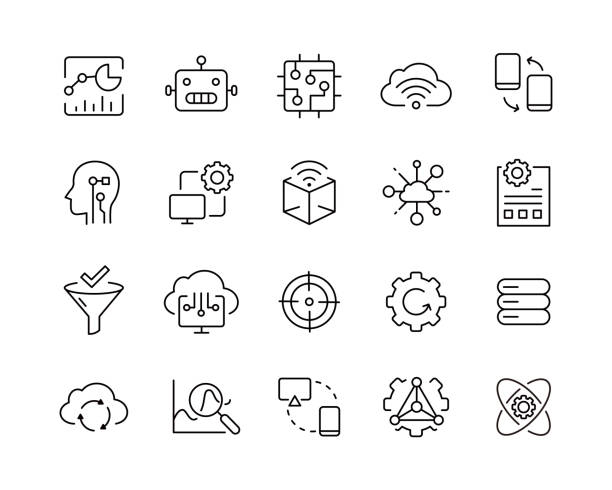 آیکون های اتوماسیون صنعتی و بهینه سازی فرآیندهای تولیدی در نرم افزار مدیریتی