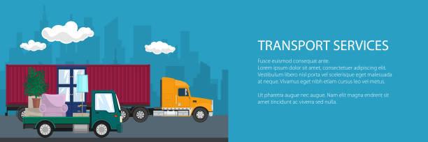 پوستر خدمات حمل و نقل جاده ای و لجستیک هوشمند برای شرکتهای باربری