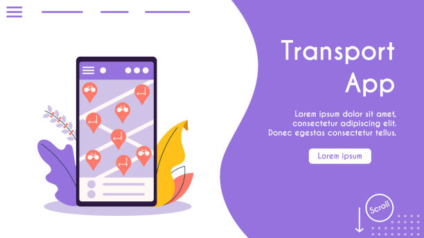 طراحی اپلیکیشن حمل و نقل پایدار تصویر وکتور حمل و نقل شهری پایدار