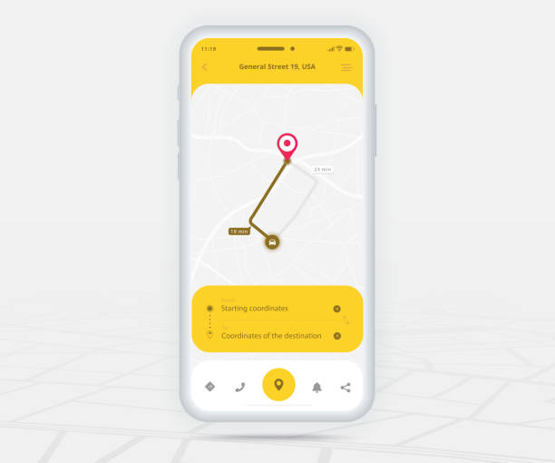 طراحی اپلیکیشن تاکسی با رابط کاربری نقشه مدرن و GPS دقیق