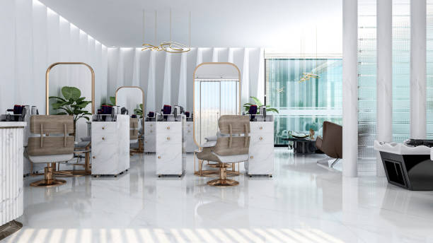 فضای داخلی یک آرایشگاه لوکس به عنوان نمادی از برندینگ دیجیتال موفق