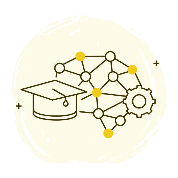 آیکون شبکه‌های عصبی و یادگیری عمیق - نماد هوش مصنوعی در تکنولوژی