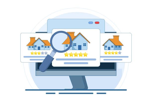 جستجوی آنلاین ملک و اهمیت سئو مفهوم جستجوی آنلاین املاک و مستغلات، خانهها و آپارتمانها برای فروش