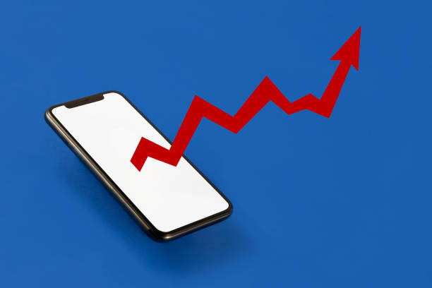 نمودار افزایش فروش موبایل با سئو در سال 2025