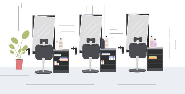 فضای داخلی یک سالن زیبایی شیک و مدرن، آماده برای جذب مشتری با تبلیغات دیجیتال