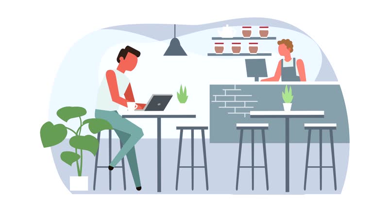 اهمیت طراحی واکنشگرا برای سایت کافی شاپ کاربر در حال سفارش آنلاین از سایت یک کافیشاپ با طراحی واکنشگرا