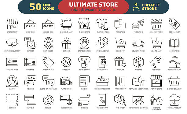 آیکون‌های فروشگاه اینترنتی سوپرمارکت