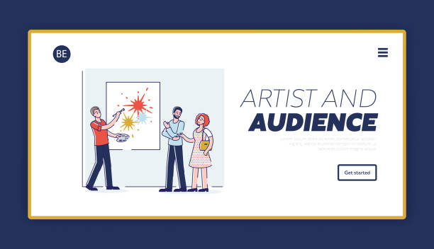 هنرمندی در حال خلق اثر هنری در مقابل بازدیدکنندگان وبسایت که نشاندهنده قدرت وردپرس برای گالری هنری در سال 2025 است.