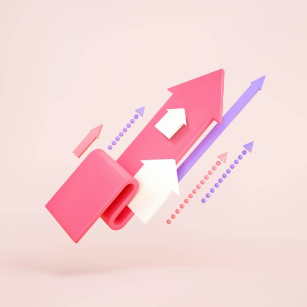 آیکون رشد کسبوکار با فلشهای صعودی – نقشه راه سئو B2B و بهینهسازی تجربه کاربری برای کارخانجات کاشی یزد