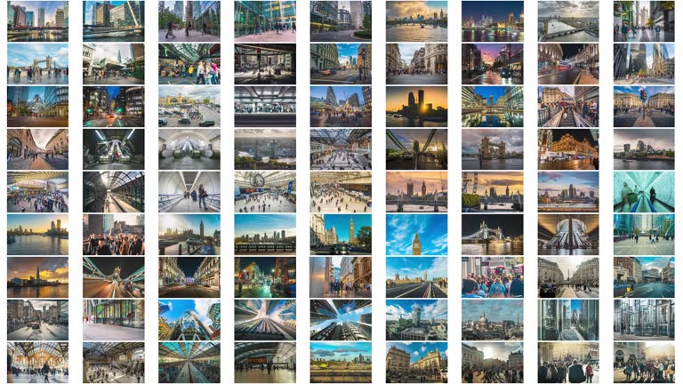 فوتایج 4k از ویدیوهای متعدد تایم لپس شهر لندن - تولید محتوا سفر، برندینگ دیجیتال گردشگری، جذب گردشگر بینالمللی