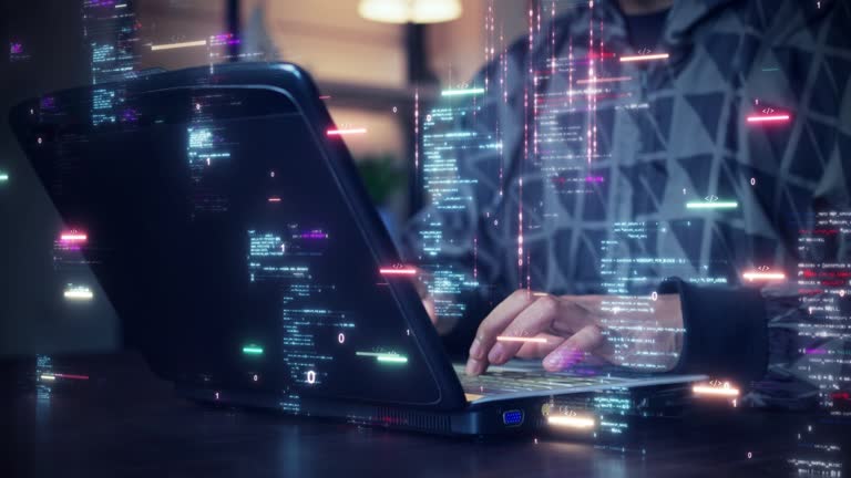 طراحی سایت با هوش مصنوعی برای کارگزاران گمرکی در بندرعباس - توسعه دهنده در حال کدنویسی