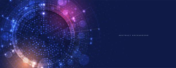 تصویری انتزاعی از فناوری کامپیوتری و ارتباطات شبکه، نمادی از استراتژی دیجیتال و بازاریابی آنلاین هنر