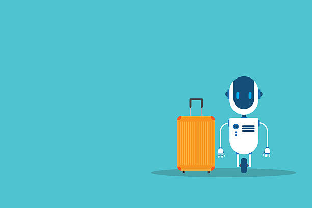 چتبات هوش مصنوعی و تجربه کاربری در گردشگری سلامت شیراز - تصویر چتبات با چمدان سفر