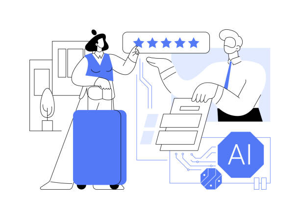 خلق تجربههای سفر منحصر به فرد: استراتژی دیجیتال مارکتینگ و شخصیسازی با هوش مصنوعی برای آژانسهای مسافرتی شیراز - مفهوم انتزاعی تجربه مهمان شخصیسازی شده با هوش مصنوعی