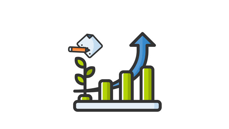 تصویری متحرک از محتوای ارگانیک با نمودار و علامت مقاله در مقاله تضمین اصالت از مزارع دزفول و استراتژی سئو محصولات ارگانیک