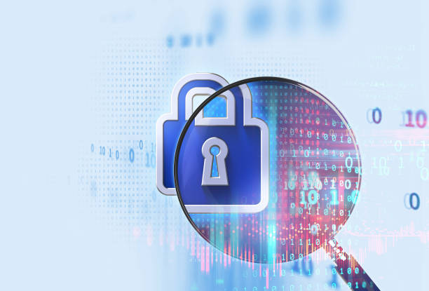 ذرهبین و قفل بسته سه بعدی - سئو، امنیت و افزایش بازدید رستوران