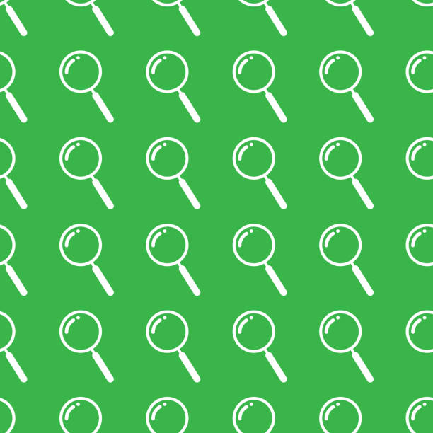 تصویری از یک ذرهبین که بر روی الگوهای نساجی قرار گرفته، نمادی از جستجوی فرصتها و تحلیل در سئو B2B نساجی و بازاریابی آنلاین نساجی در سال 2025