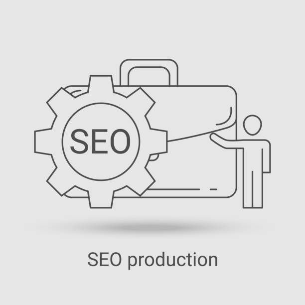 نماد مدیر عامل و تولید، نشاندهنده رهبری در تحول دیجیتال و بهینه سازی سئو کارخانه برای افزایش بهرهوری