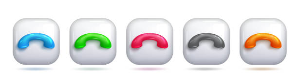 نماد رد تماس سه بعدی رنگارنگ، نشاندهنده پایان تماسهای بیپاسخ - همافزایی پشتیبانی سایت و پورتال خدمات پس از فروش برای کاهش تماسهای بیپاسخ