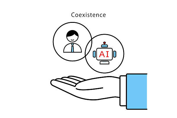 تحول برندینگ دیجیتال و تجربه کاربری (UX) کترینگهای اصفهان با طراحی سایت مبتنی بر واقعیت افزوده (AR) - تصویرسازی از دست یک تاجر که نماد همزیستی بین انسان را در دست دارد