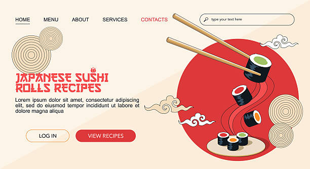 جذب توریست خوراکشناس در رشت: قالب صفحه فرود برای دستورالعملهای رول سوشی ژاپنی با ست سوشی